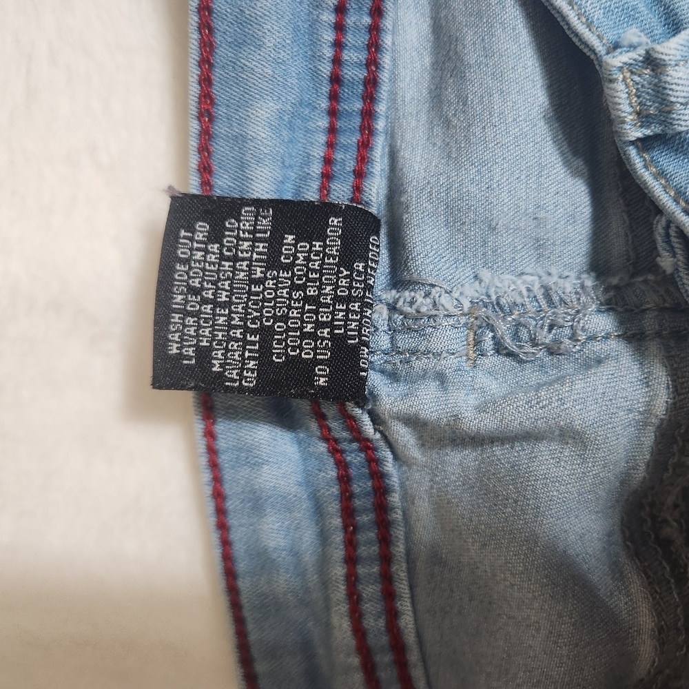 Love Light Blue Flare Jeans with Frayed Hem - Picture 9 of 13